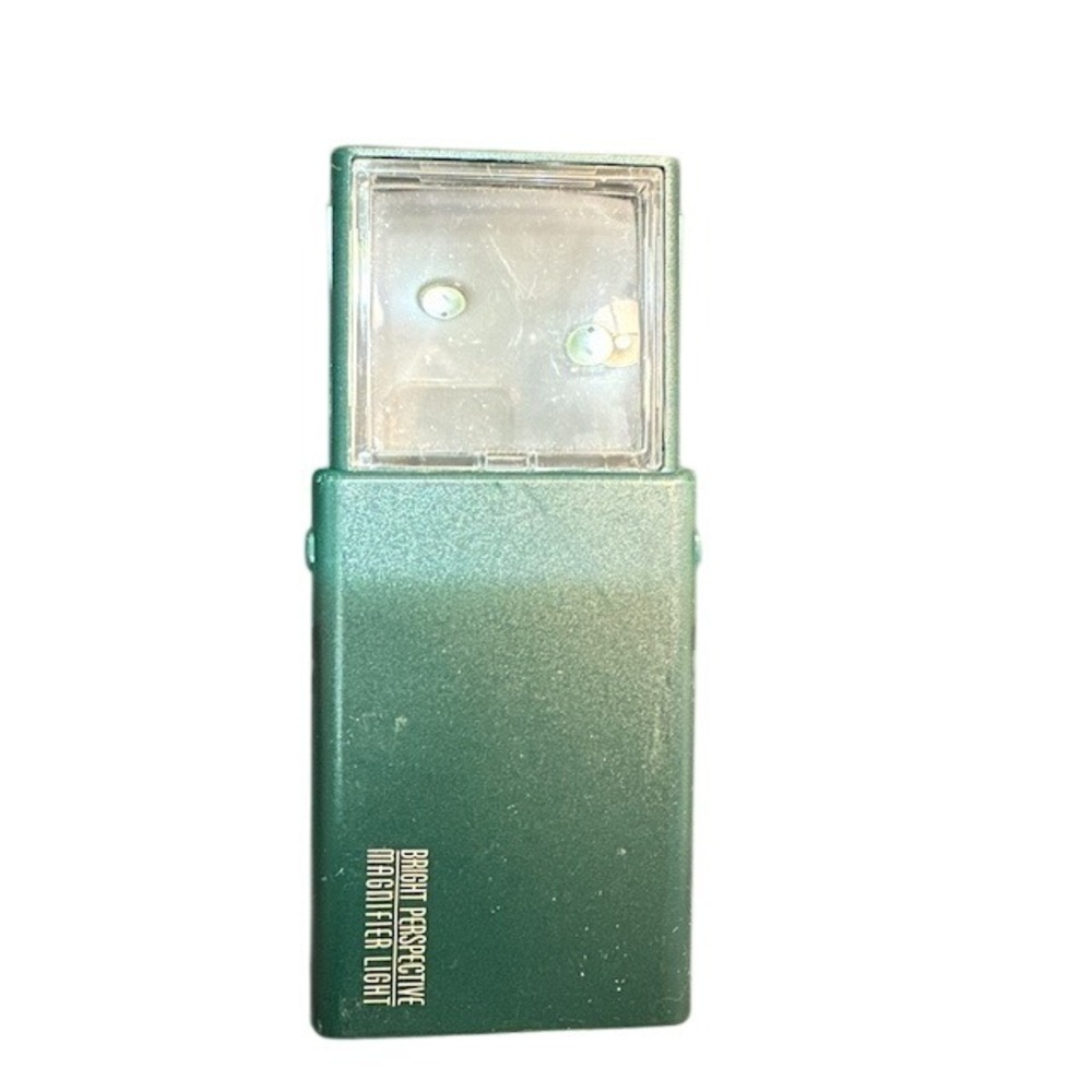 Vintage 1989 Bright Perspective Magnifier Light Green Handheld Pocket Loupe